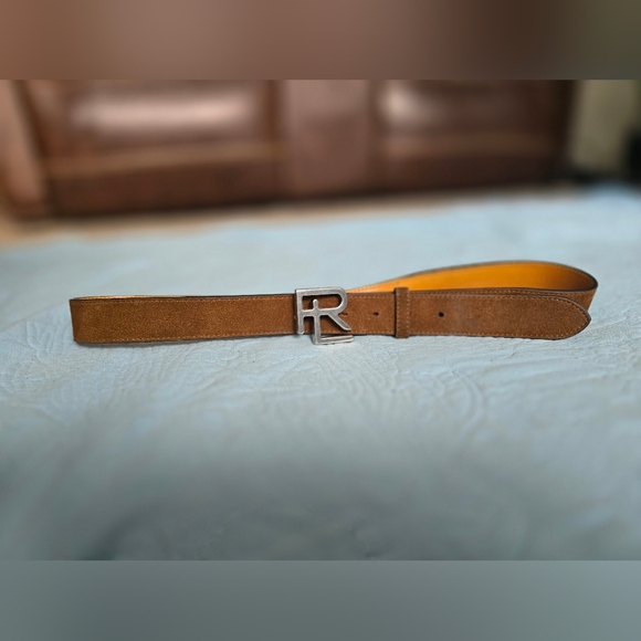 Ralph Lauren Purple Label Men's Brown Suede Belt - Picture 4 of 5